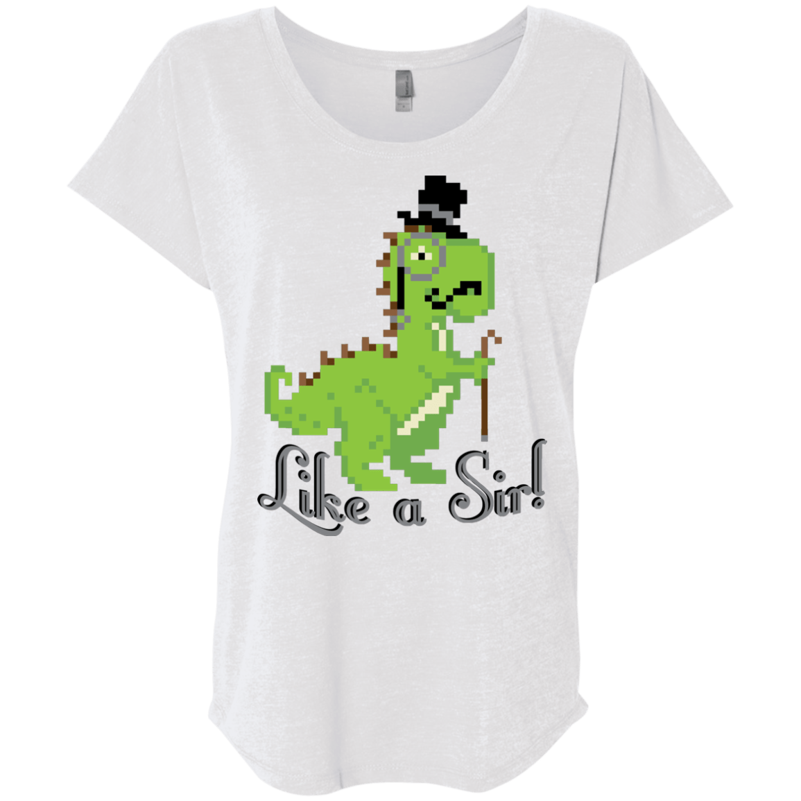 T-Shirts Heather White / X-Small LikeASir T-Rex Triblend Dolman Sleeve