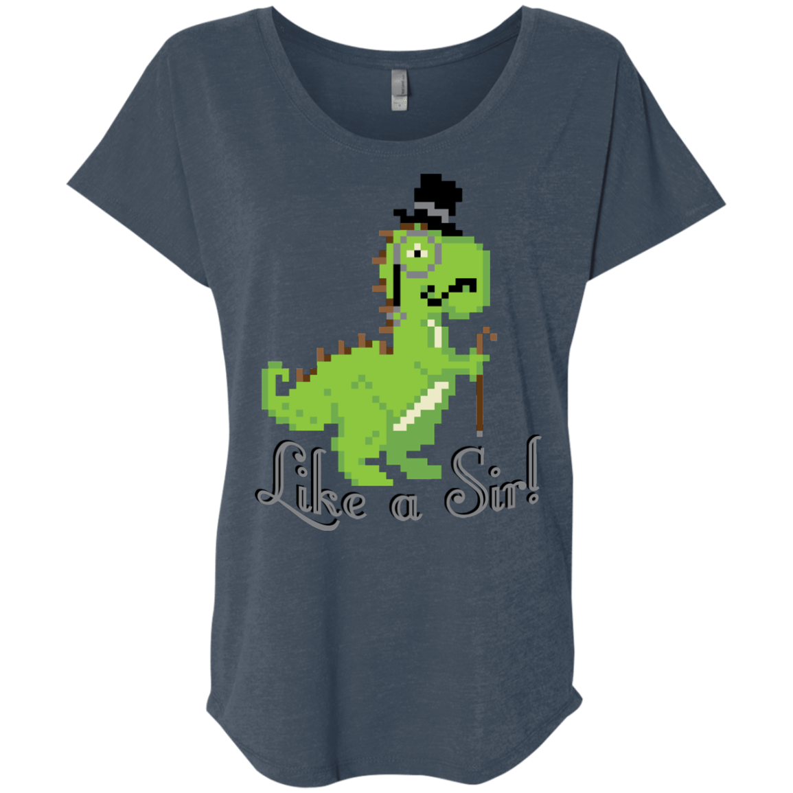 T-Shirts Indigo / X-Small LikeASir T-Rex Triblend Dolman Sleeve