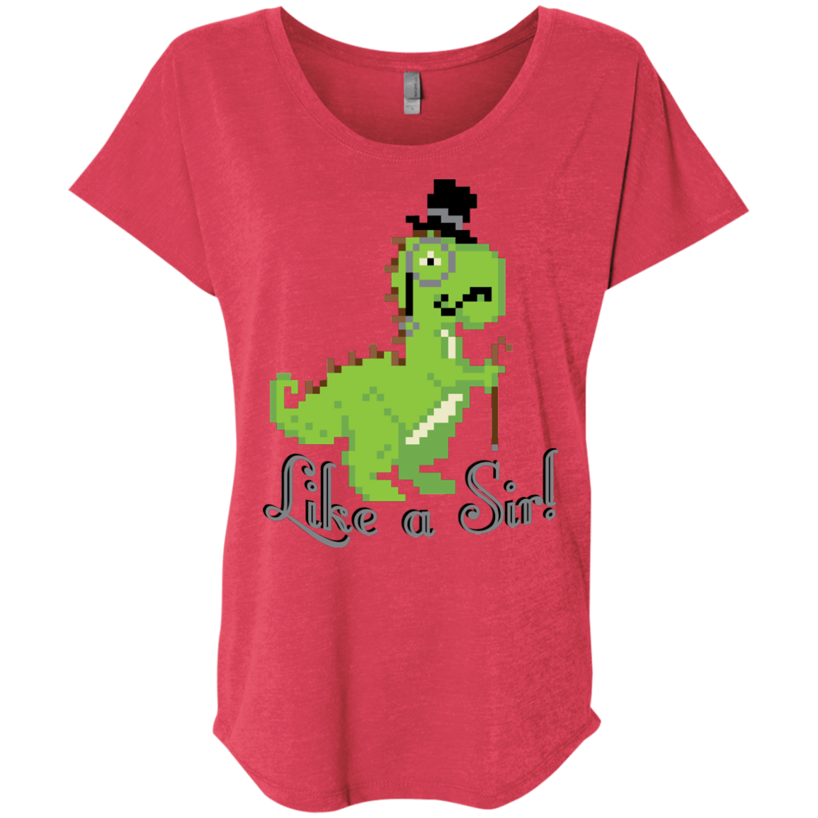 T-Shirts Vintage Red / X-Small LikeASir T-Rex Triblend Dolman Sleeve