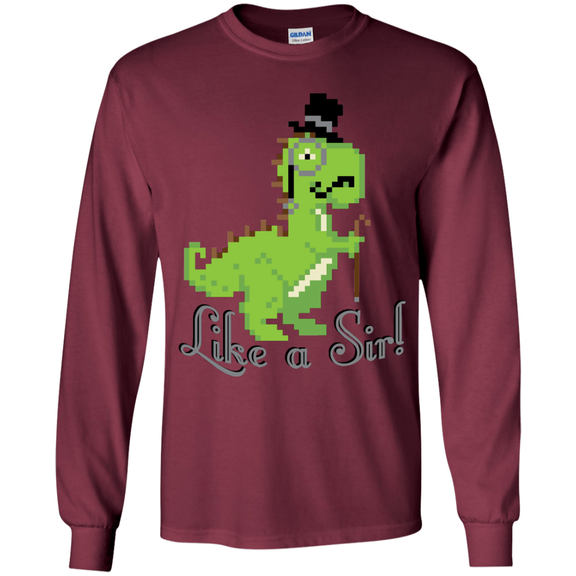 T-Shirts Maroon / YS LikeASir T-Rex Youth Long Sleeve T-Shirt