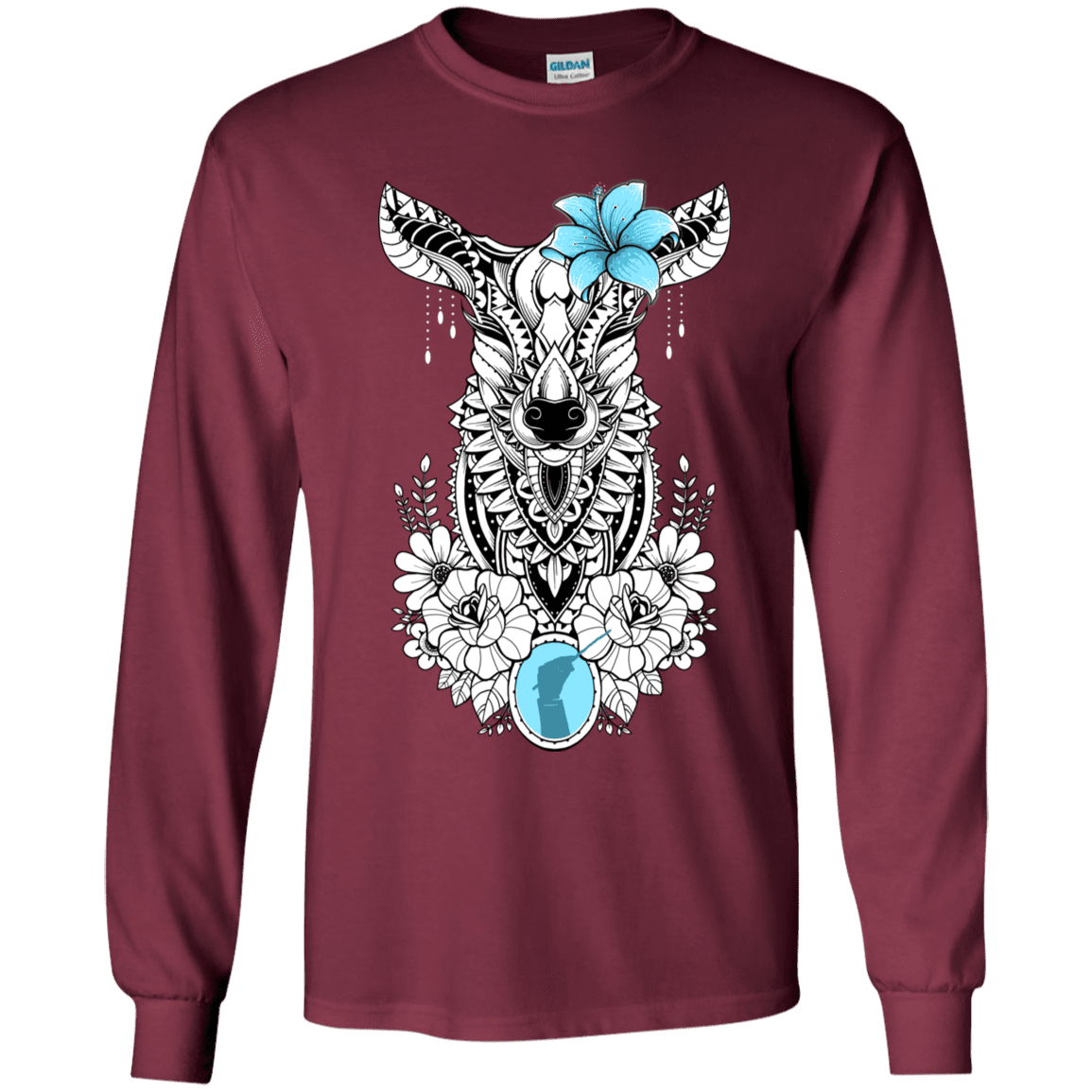 T-Shirts Maroon / YS Lily Youth Long Sleeve T-Shirt