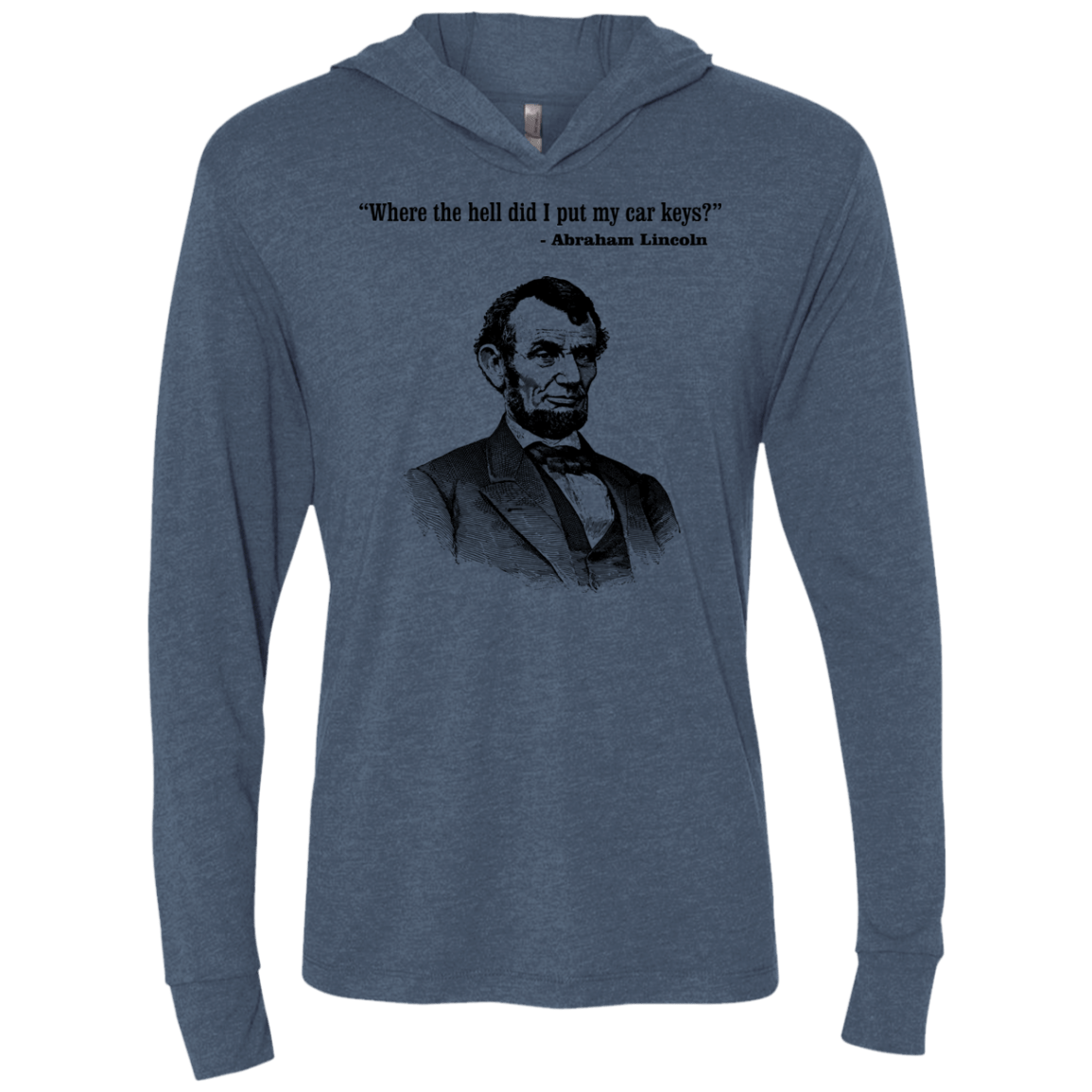 T-Shirts Indigo / X-Small Lincoln car keys Triblend Long Sleeve Hoodie Tee