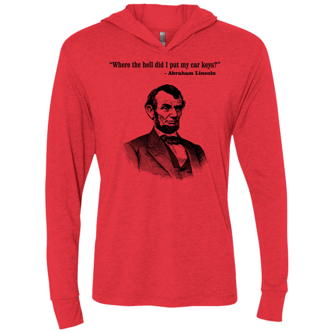 T-Shirts Vintage Red / X-Small Lincoln car keys Triblend Long Sleeve Hoodie Tee