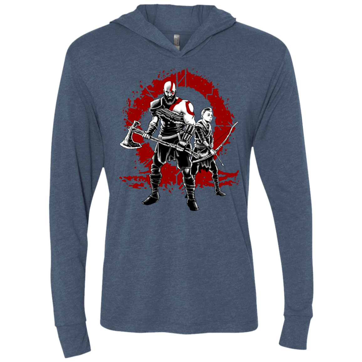 T-Shirts Indigo / X-Small Lineage of War Triblend Long Sleeve Hoodie Tee