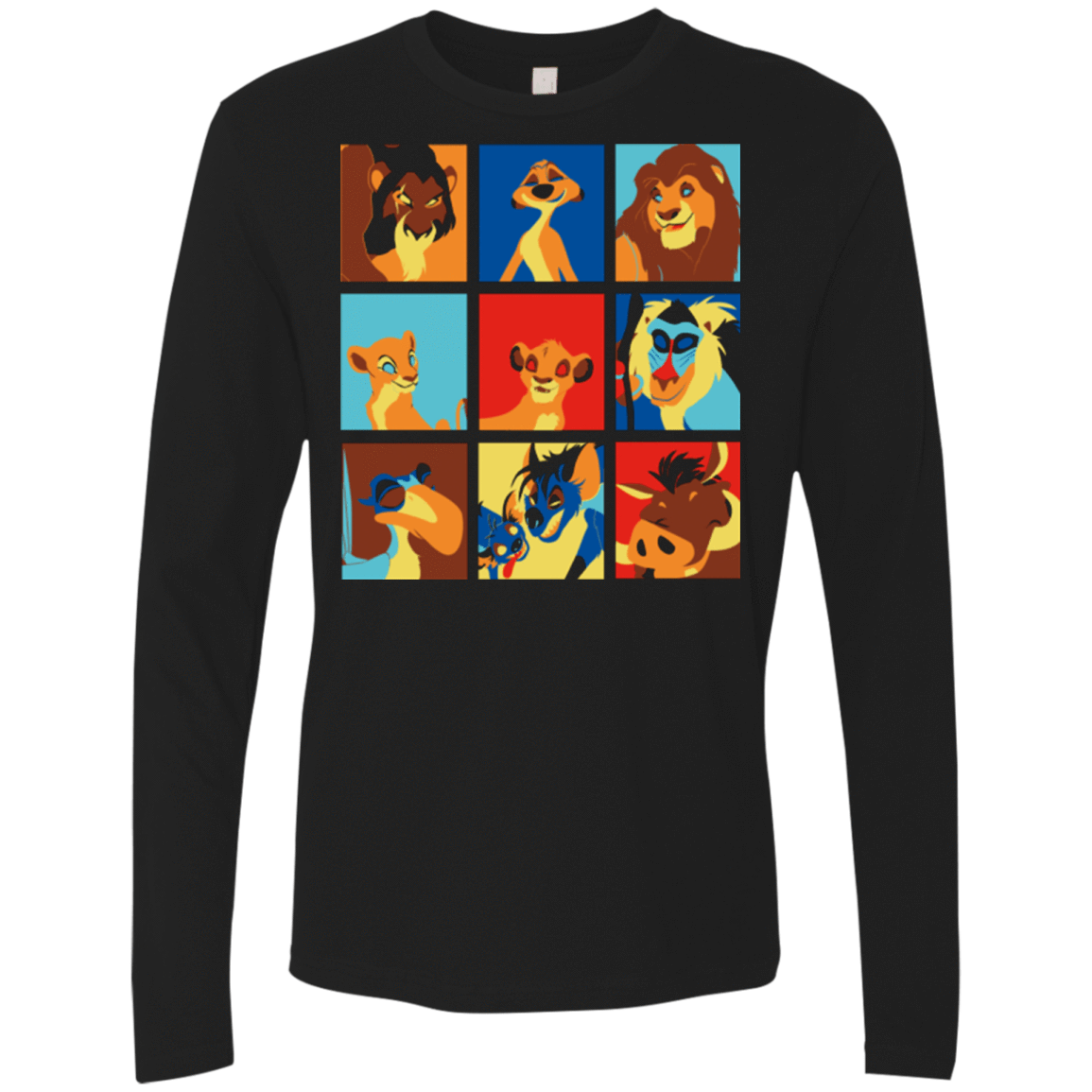 T-Shirts Black / Small Lion Pop Men's Premium Long Sleeve