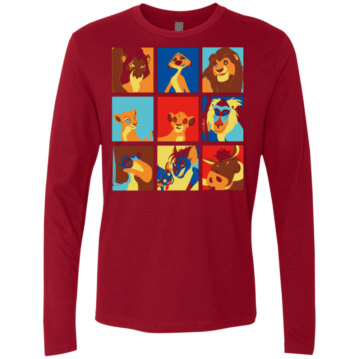 T-Shirts Cardinal / Small Lion Pop Men's Premium Long Sleeve