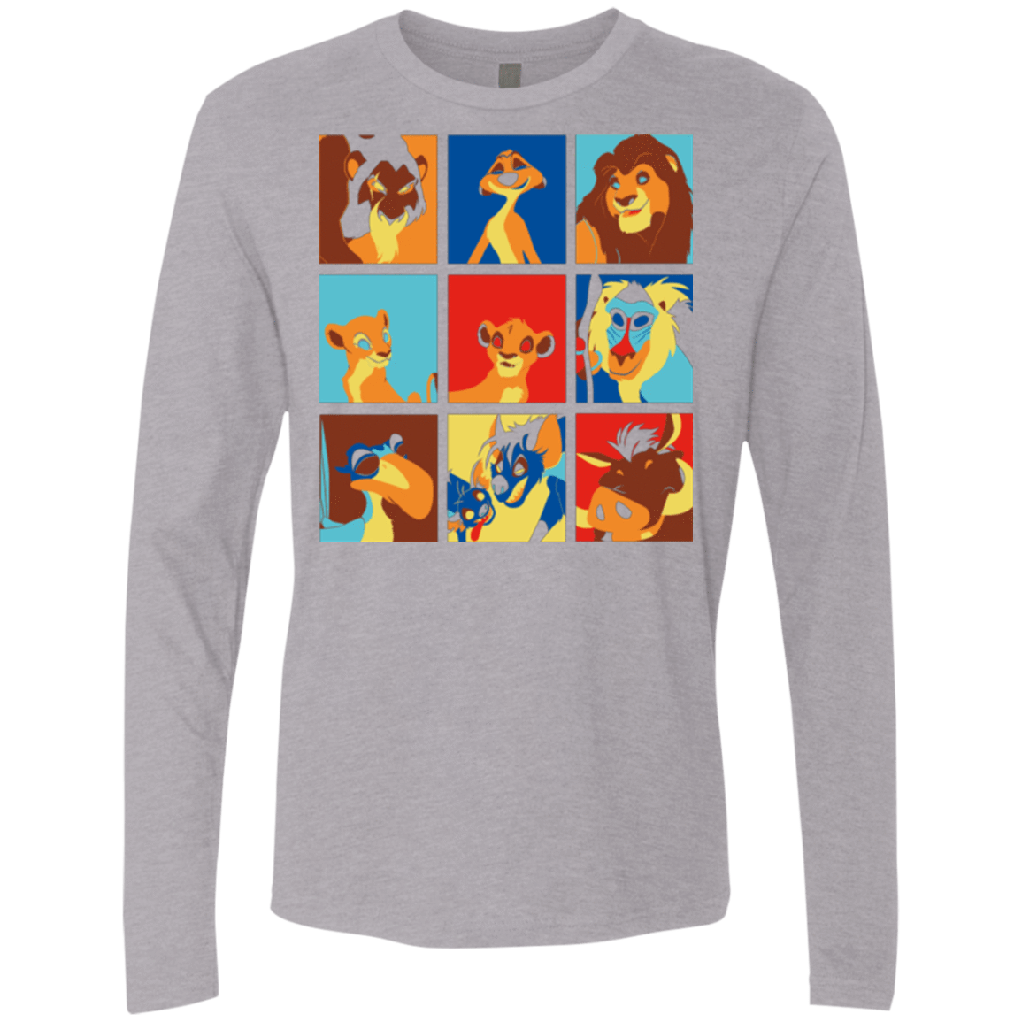 T-Shirts Heather Grey / Small Lion Pop Men's Premium Long Sleeve