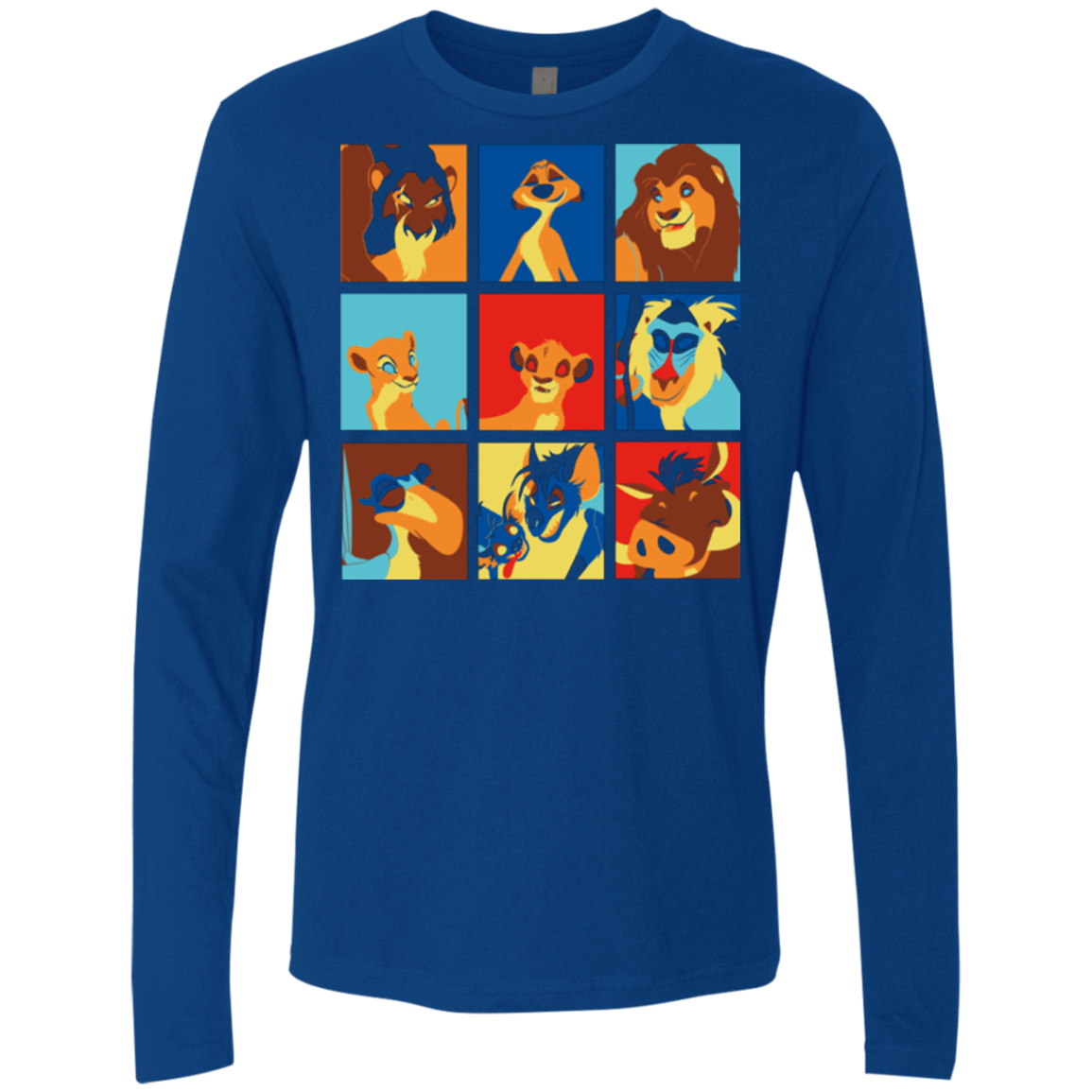 T-Shirts Royal / Small Lion Pop Men's Premium Long Sleeve