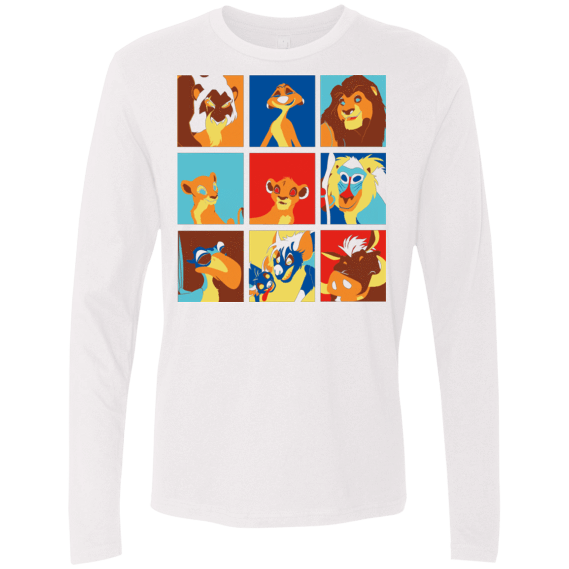T-Shirts White / Small Lion Pop Men's Premium Long Sleeve