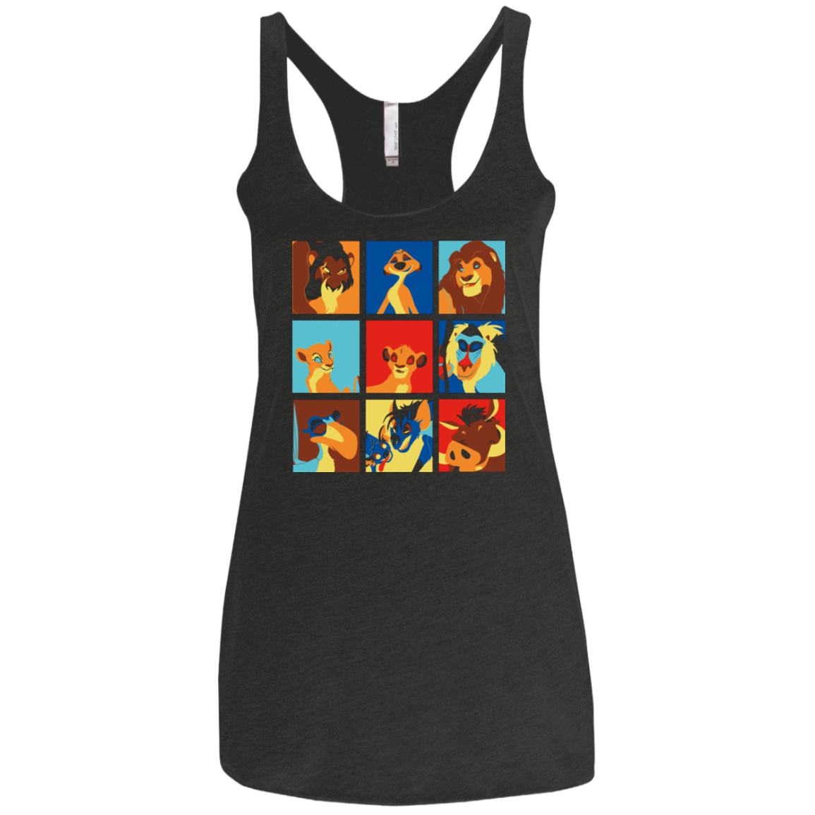 T-Shirts Vintage Black / X-Small Lion Pop Women's Triblend Racerback Tank