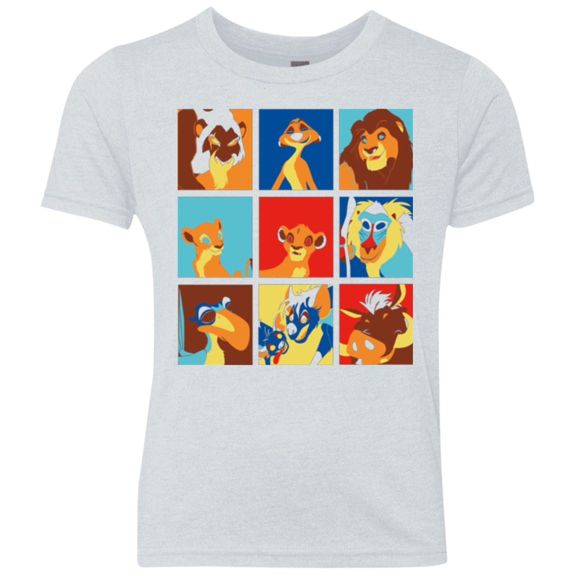 T-Shirts Heather White / YXS Lion Pop Youth Triblend T-Shirt