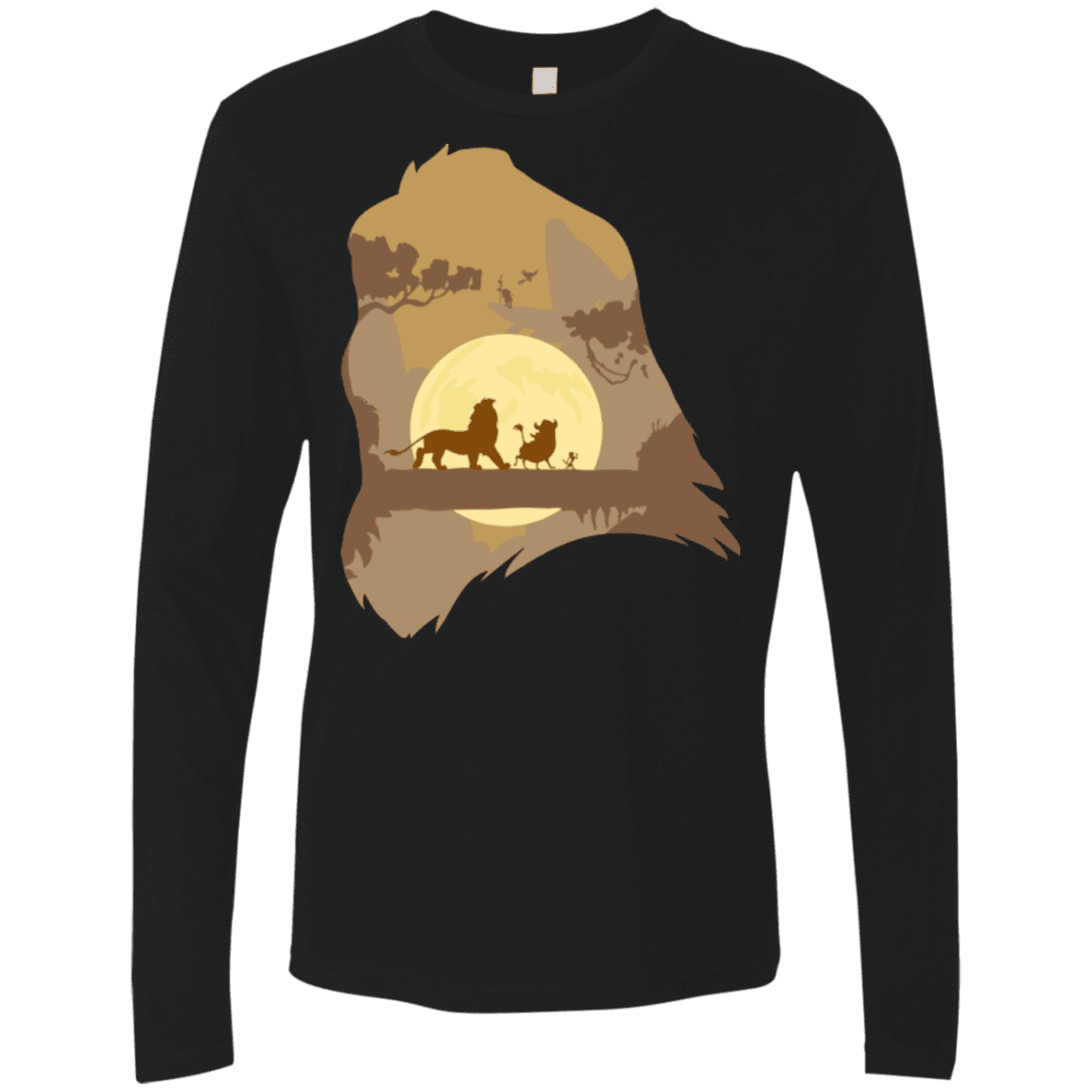 T-Shirts Black / Small Lion Portrait Men's Premium Long Sleeve