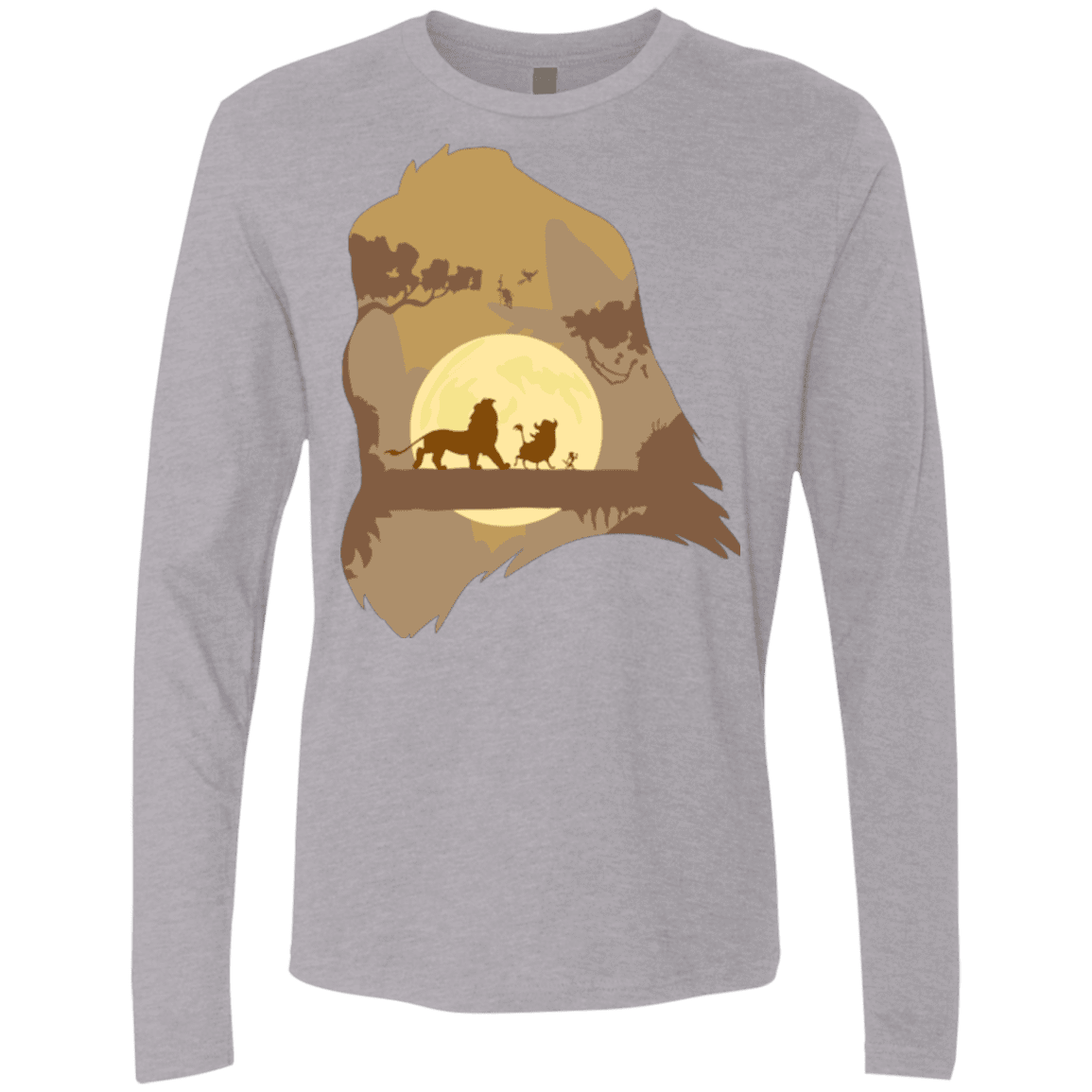 T-Shirts Heather Grey / Small Lion Portrait Men's Premium Long Sleeve