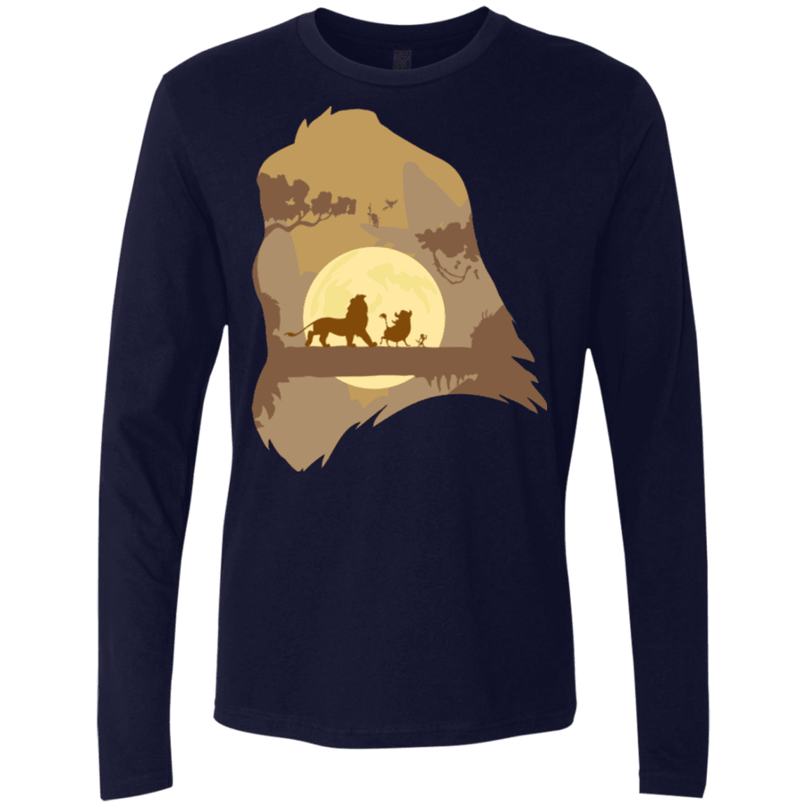 T-Shirts Midnight Navy / Small Lion Portrait Men's Premium Long Sleeve