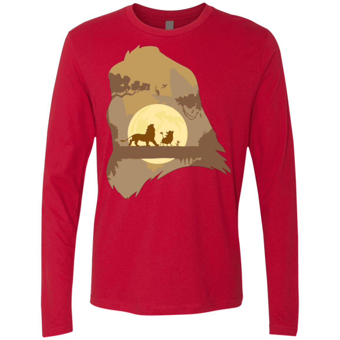 T-Shirts Red / Small Lion Portrait Men's Premium Long Sleeve