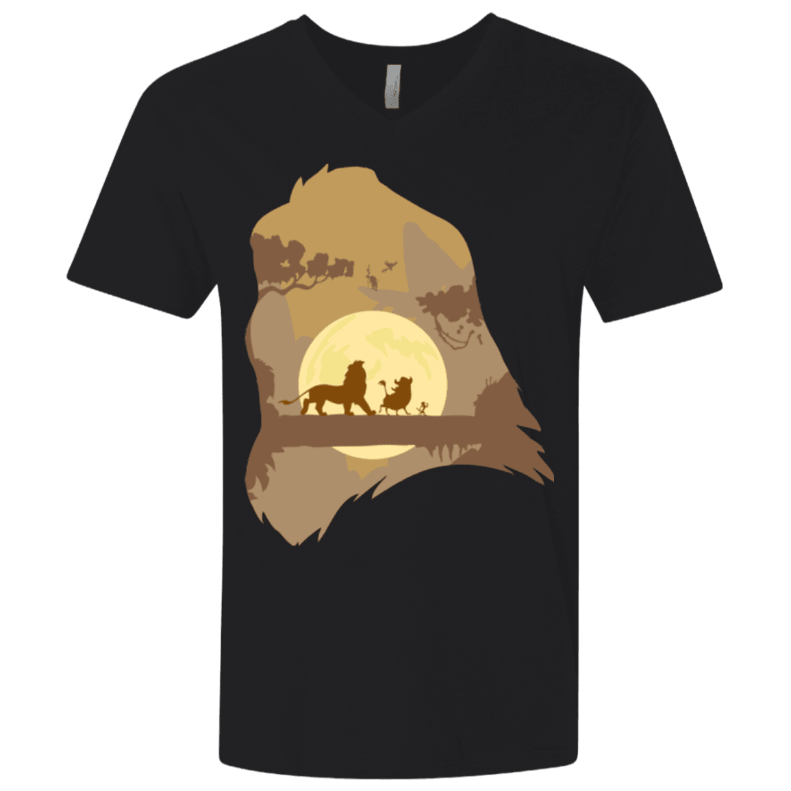 T-Shirts Black / X-Small Lion Portrait Men's Premium V-Neck