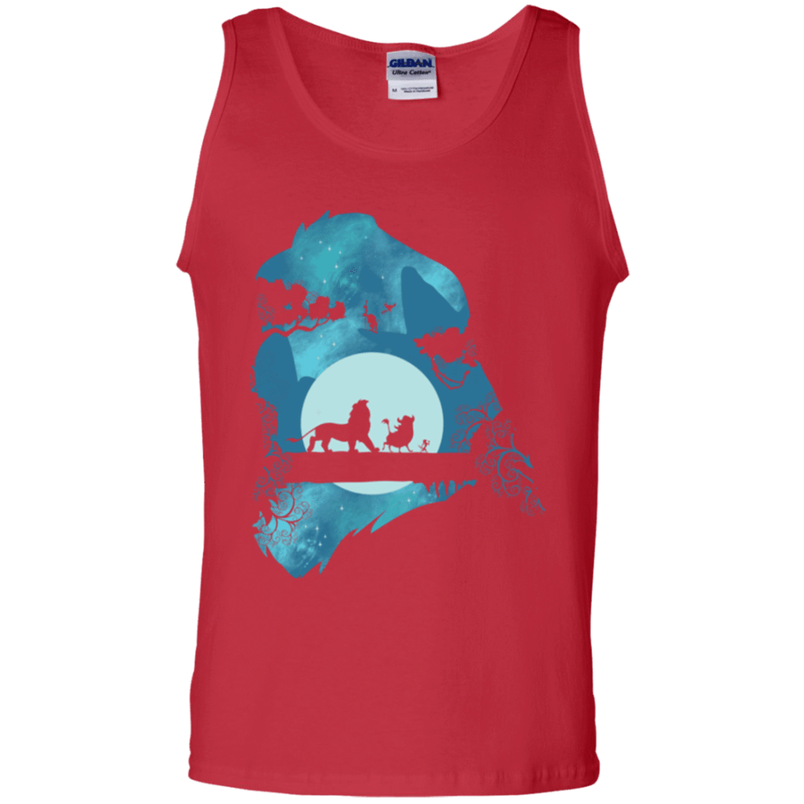 T-Shirts Red / S Lion Portrait Men's Tank Top