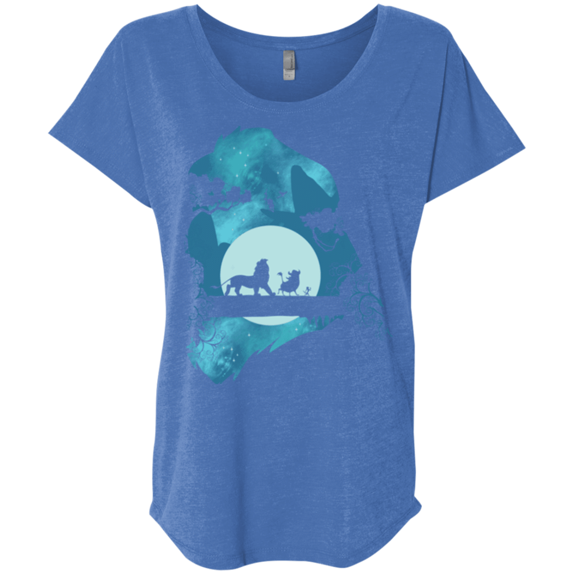 T-Shirts Vintage Royal / X-Small Lion Portrait Triblend Dolman Sleeve