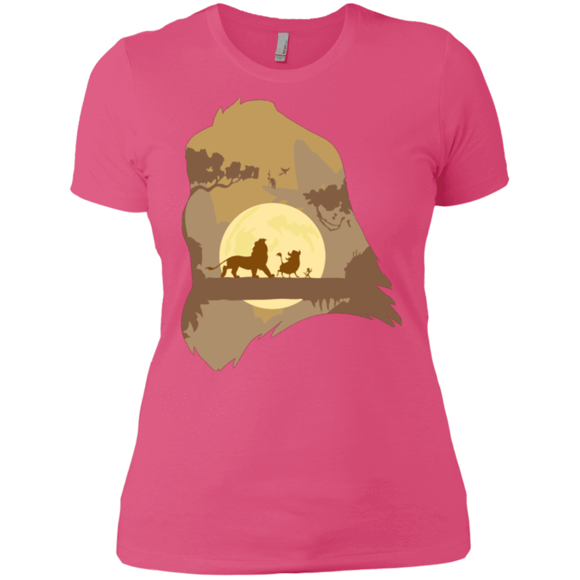 T-Shirts Hot Pink / X-Small Lion Portrait Women's Premium T-Shirt