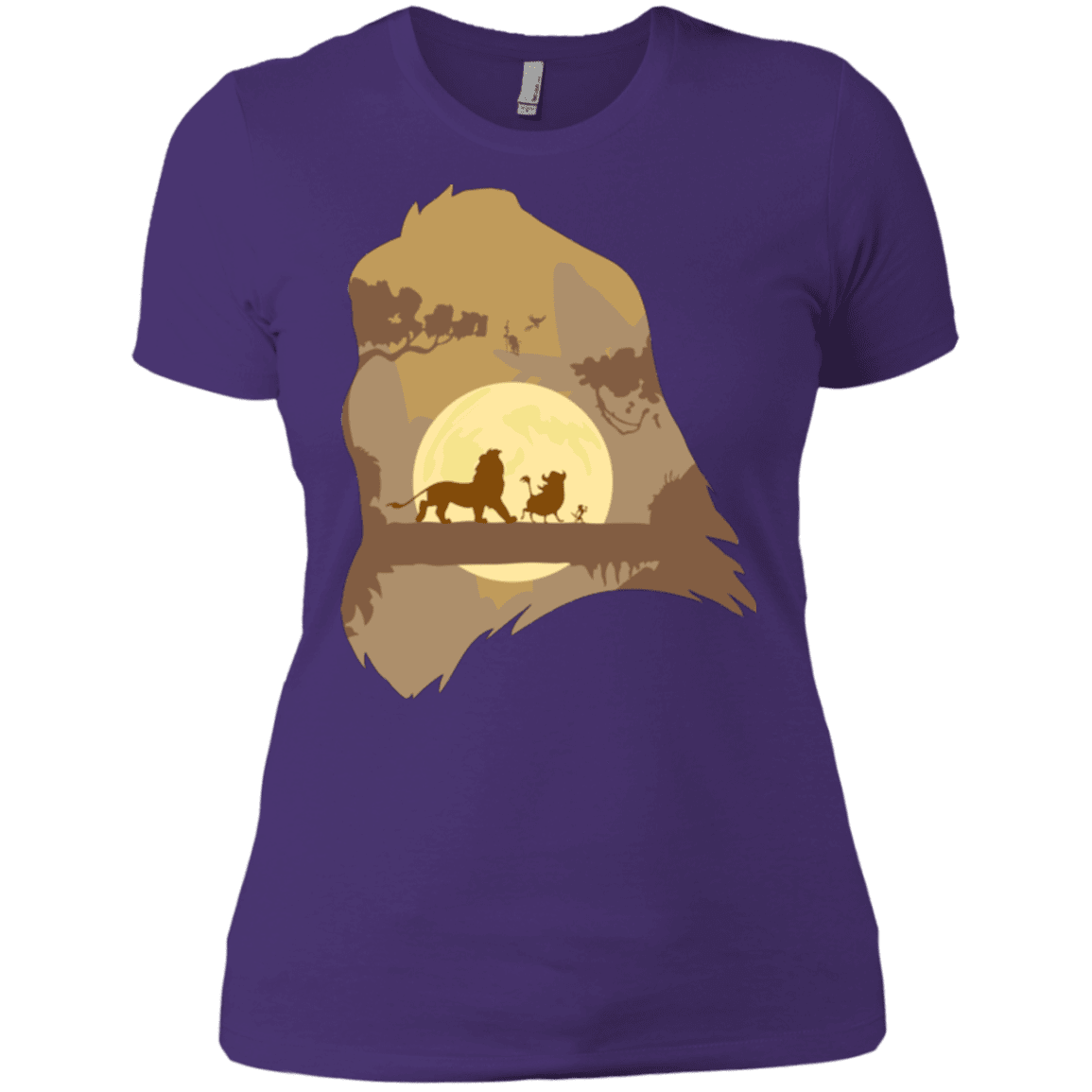T-Shirts Purple / X-Small Lion Portrait Women's Premium T-Shirt