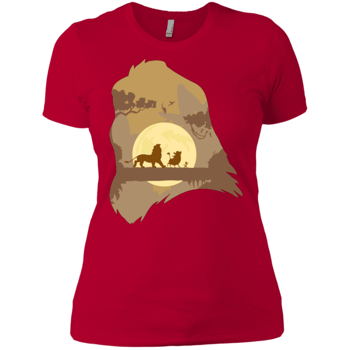 T-Shirts Red / X-Small Lion Portrait Women's Premium T-Shirt
