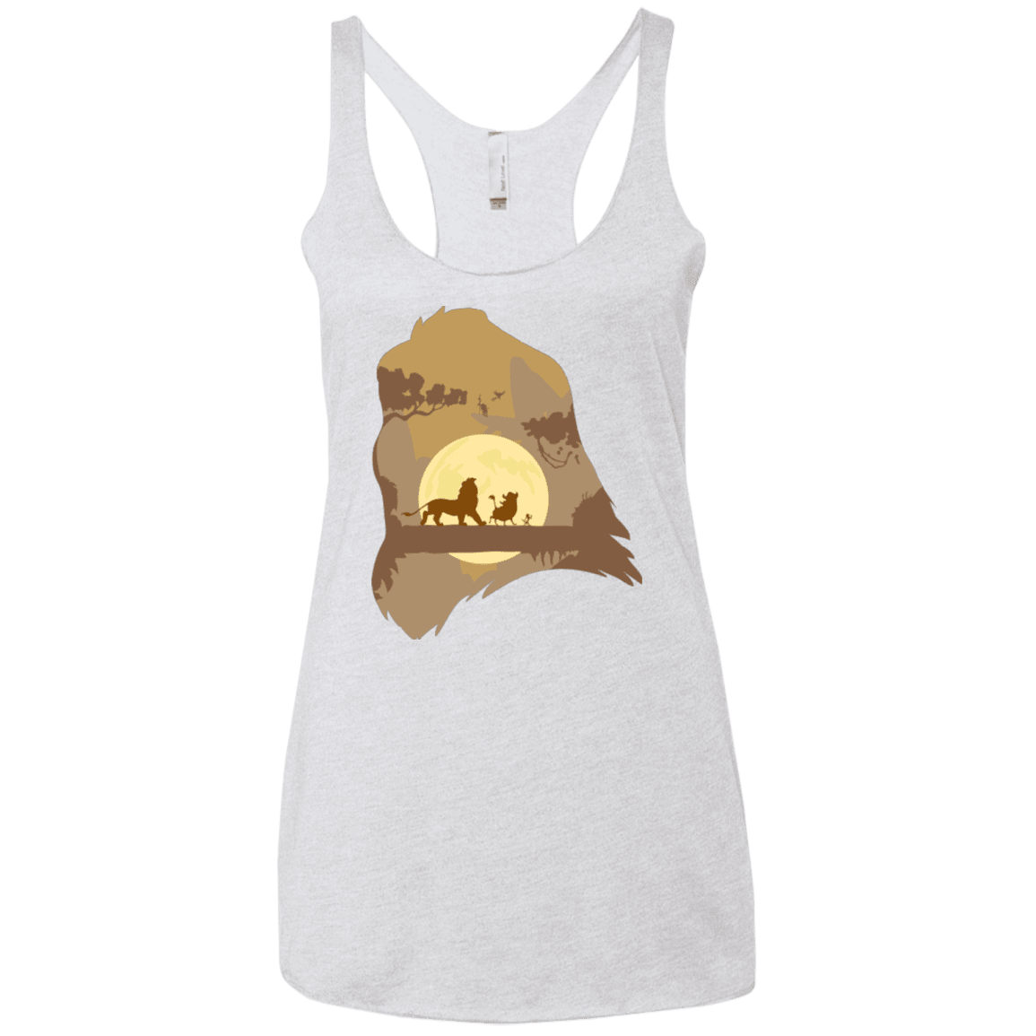 T-Shirts Heather White / X-Small Lion Portrait Women's Triblend Racerback Tank