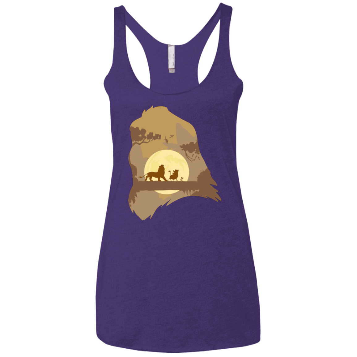 T-Shirts Purple / X-Small Lion Portrait Women's Triblend Racerback Tank