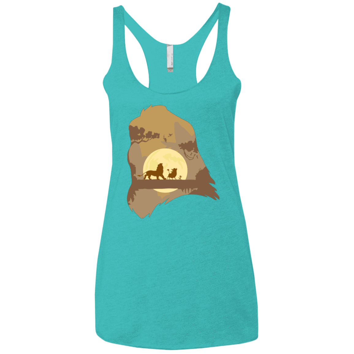 T-Shirts Tahiti Blue / X-Small Lion Portrait Women's Triblend Racerback Tank