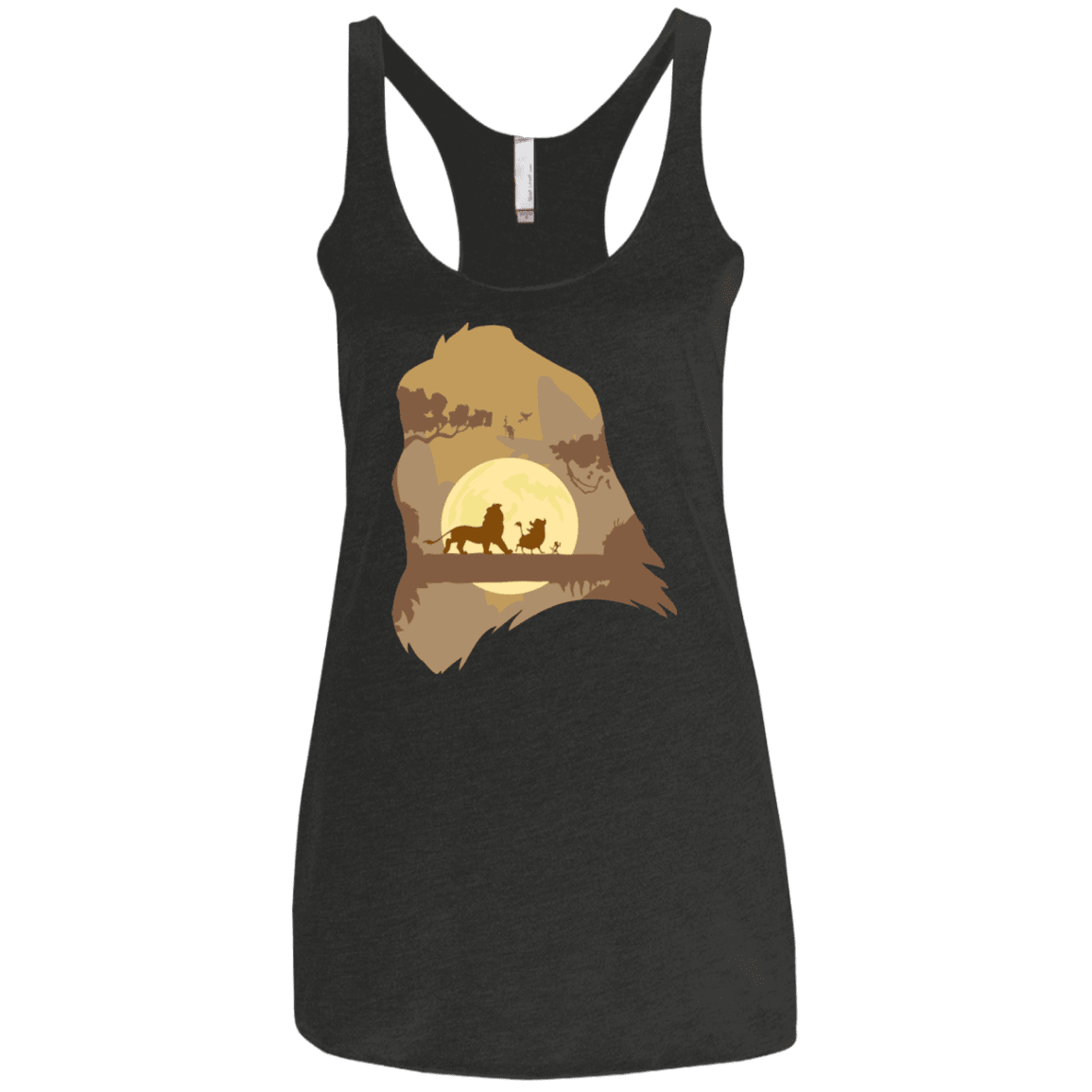 T-Shirts Vintage Black / X-Small Lion Portrait Women's Triblend Racerback Tank