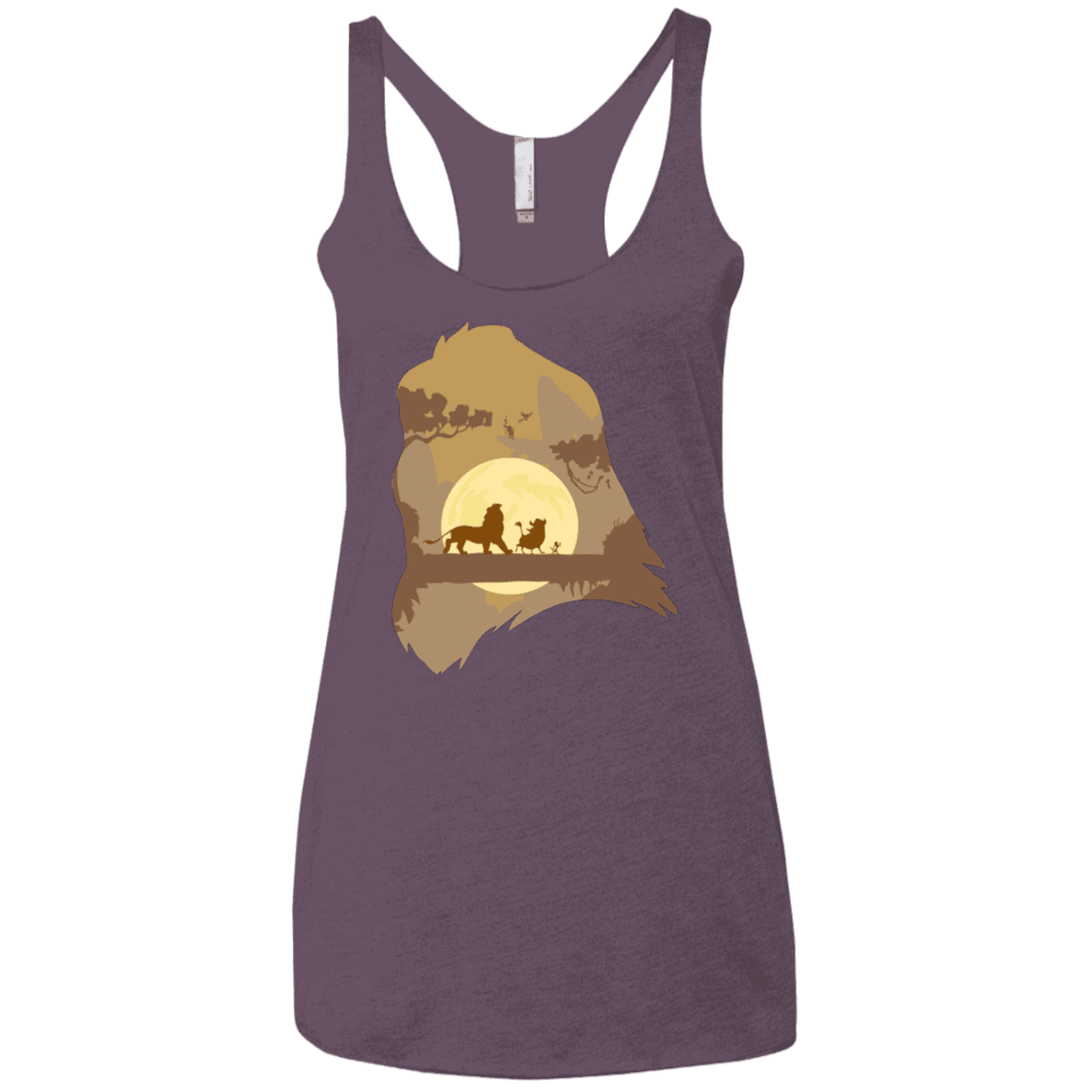 T-Shirts Vintage Purple / X-Small Lion Portrait Women's Triblend Racerback Tank