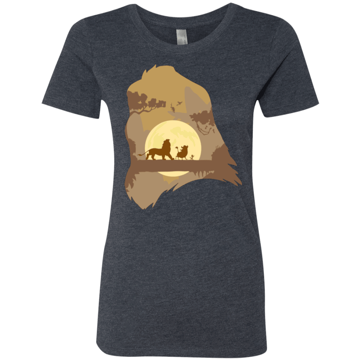 T-Shirts Vintage Navy / Small Lion Portrait Women's Triblend T-Shirt