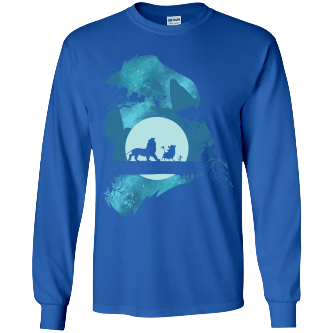 T-Shirts Royal / YS Lion Portrait Youth Long Sleeve T-Shirt
