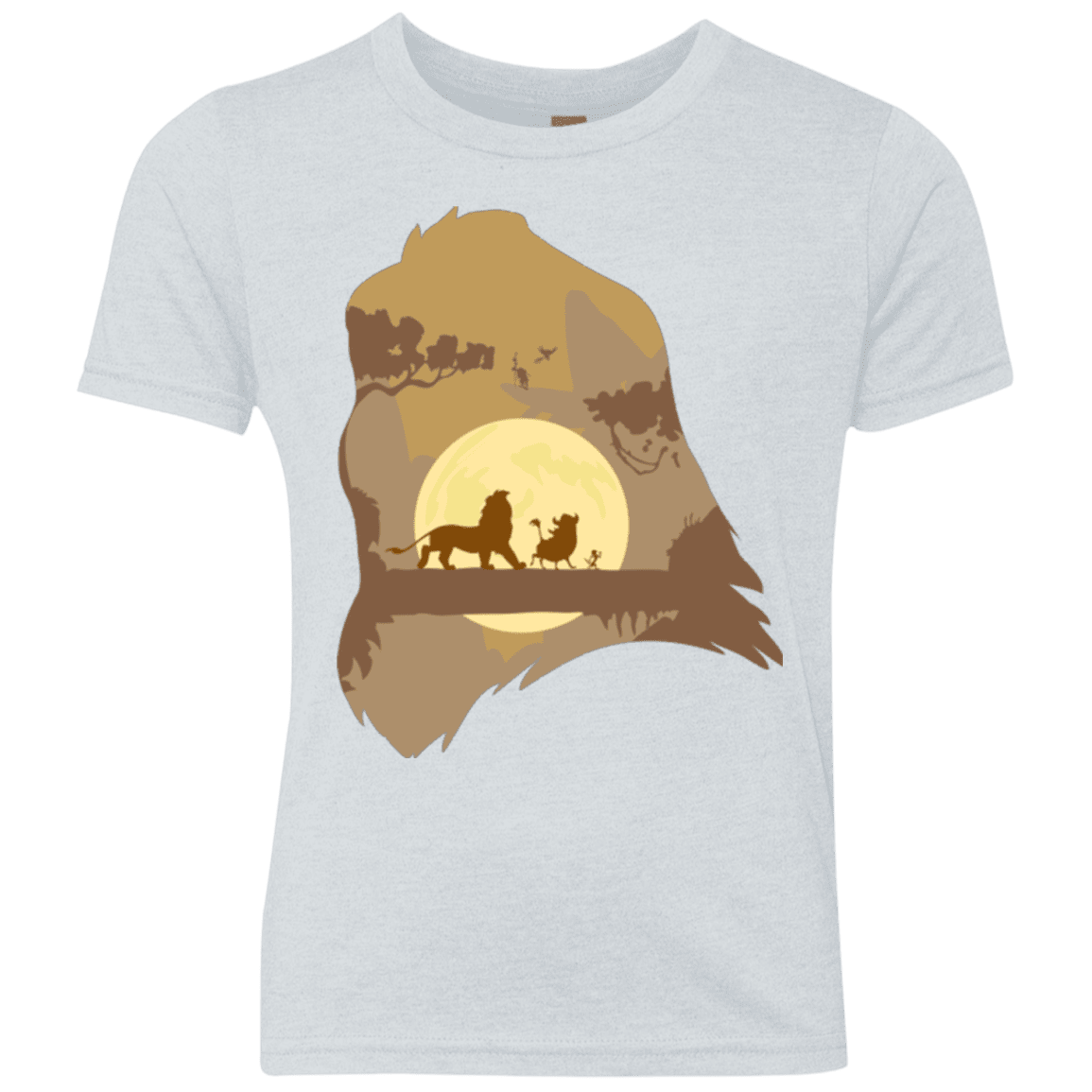 T-Shirts Heather White / YXS Lion Portrait Youth Triblend T-Shirt