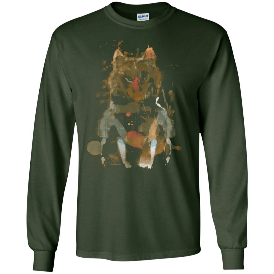T-Shirts Forest Green / S Little Foxy Watercolor Men's Long Sleeve T-Shirt