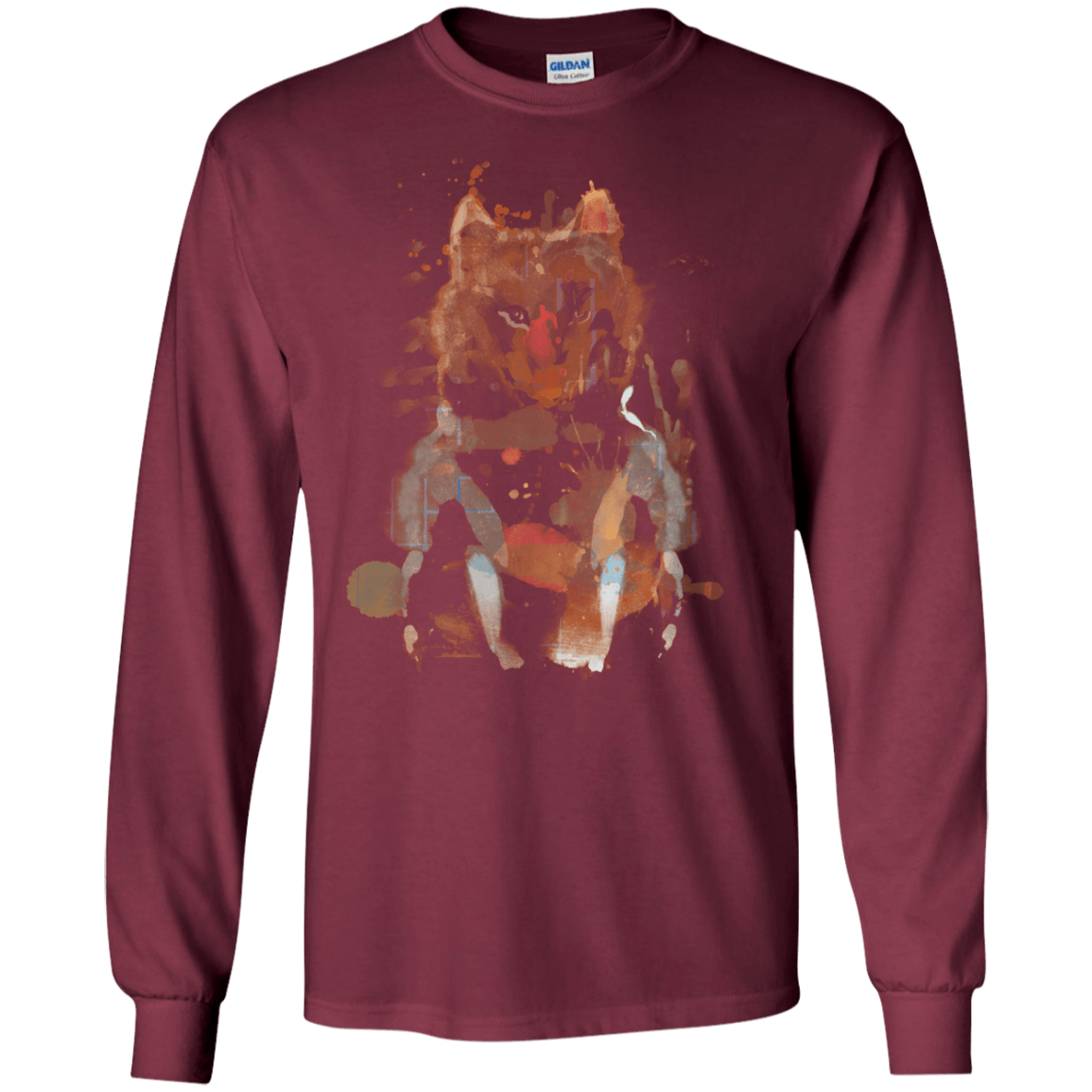 T-Shirts Maroon / S Little Foxy Watercolor Men's Long Sleeve T-Shirt