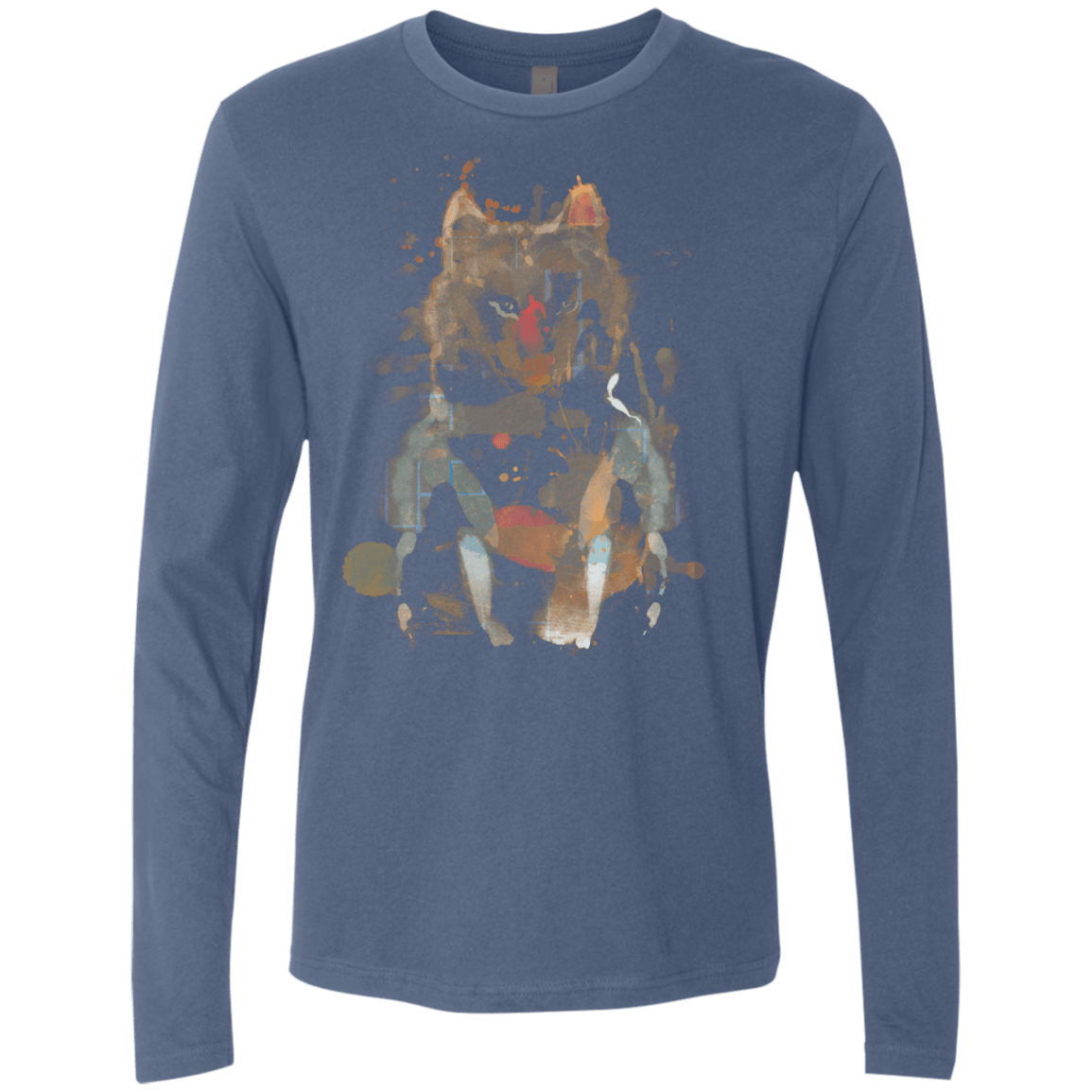 T-Shirts Indigo / S Little Foxy Watercolor Men's Premium Long Sleeve