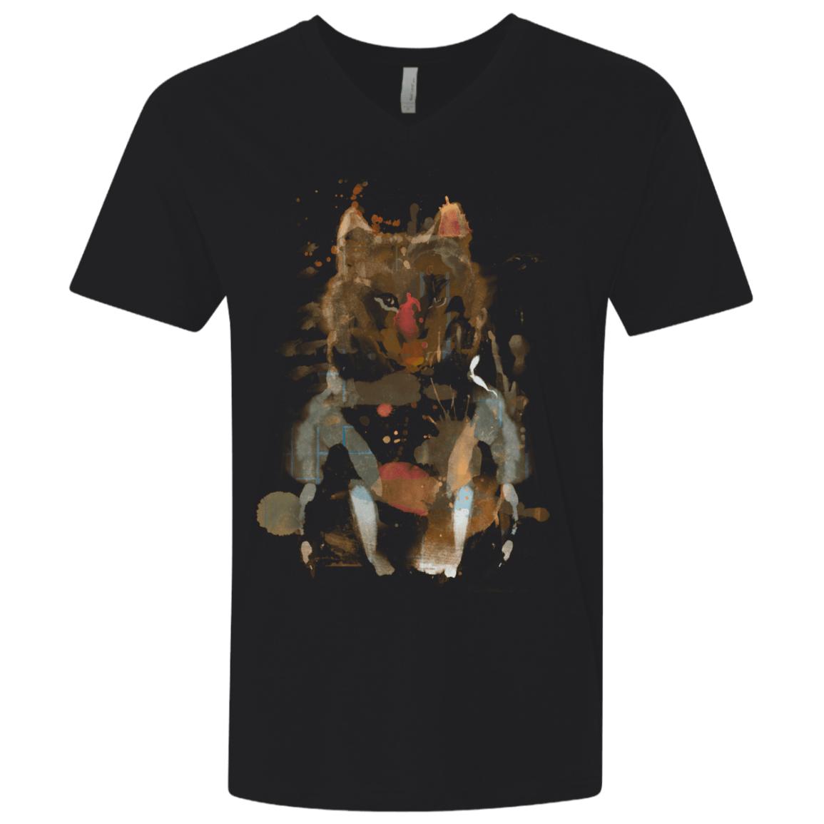 T-Shirts Black / X-Small Little Foxy Watercolor Men's Premium V-Neck