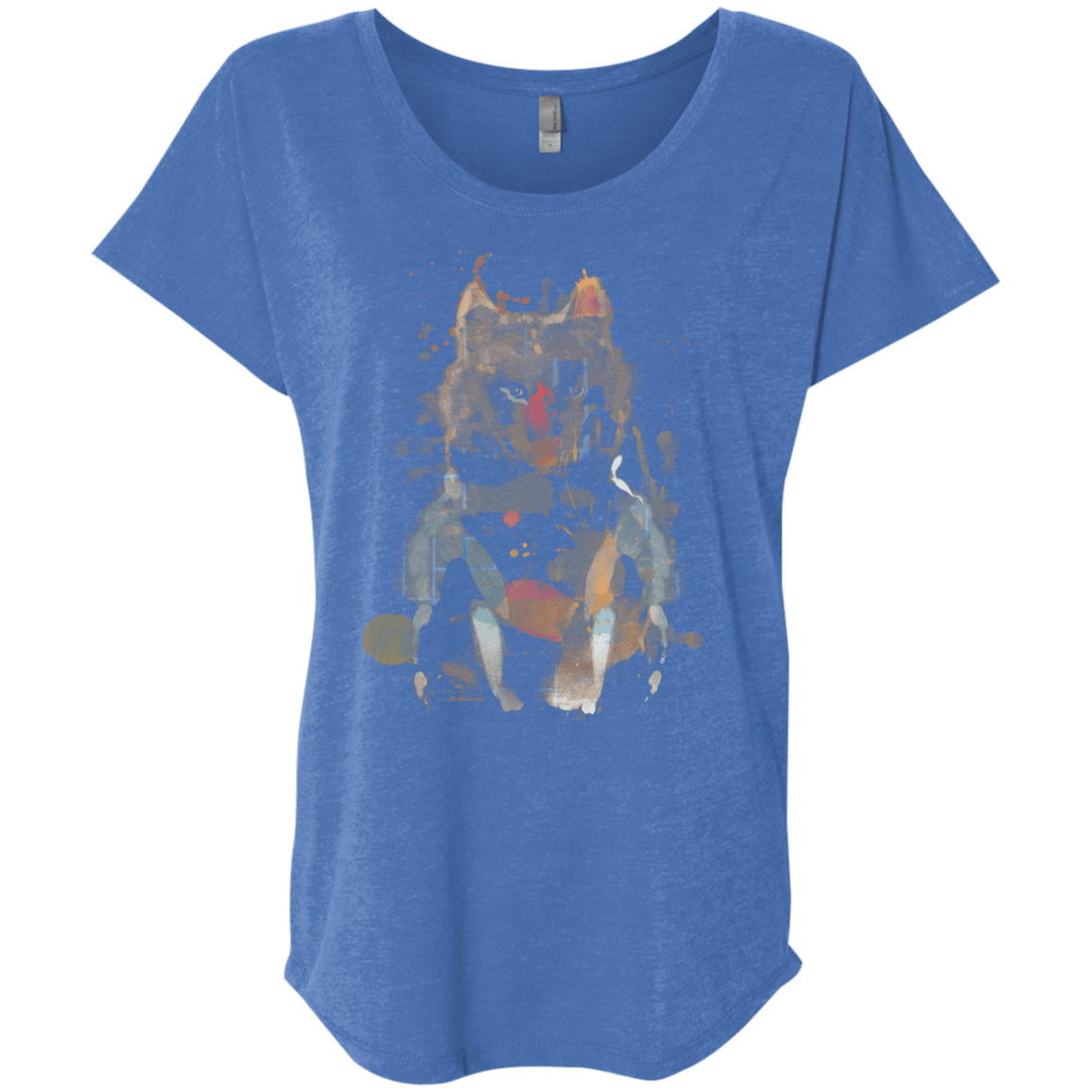 T-Shirts Vintage Royal / X-Small Little Foxy Watercolor Triblend Dolman Sleeve