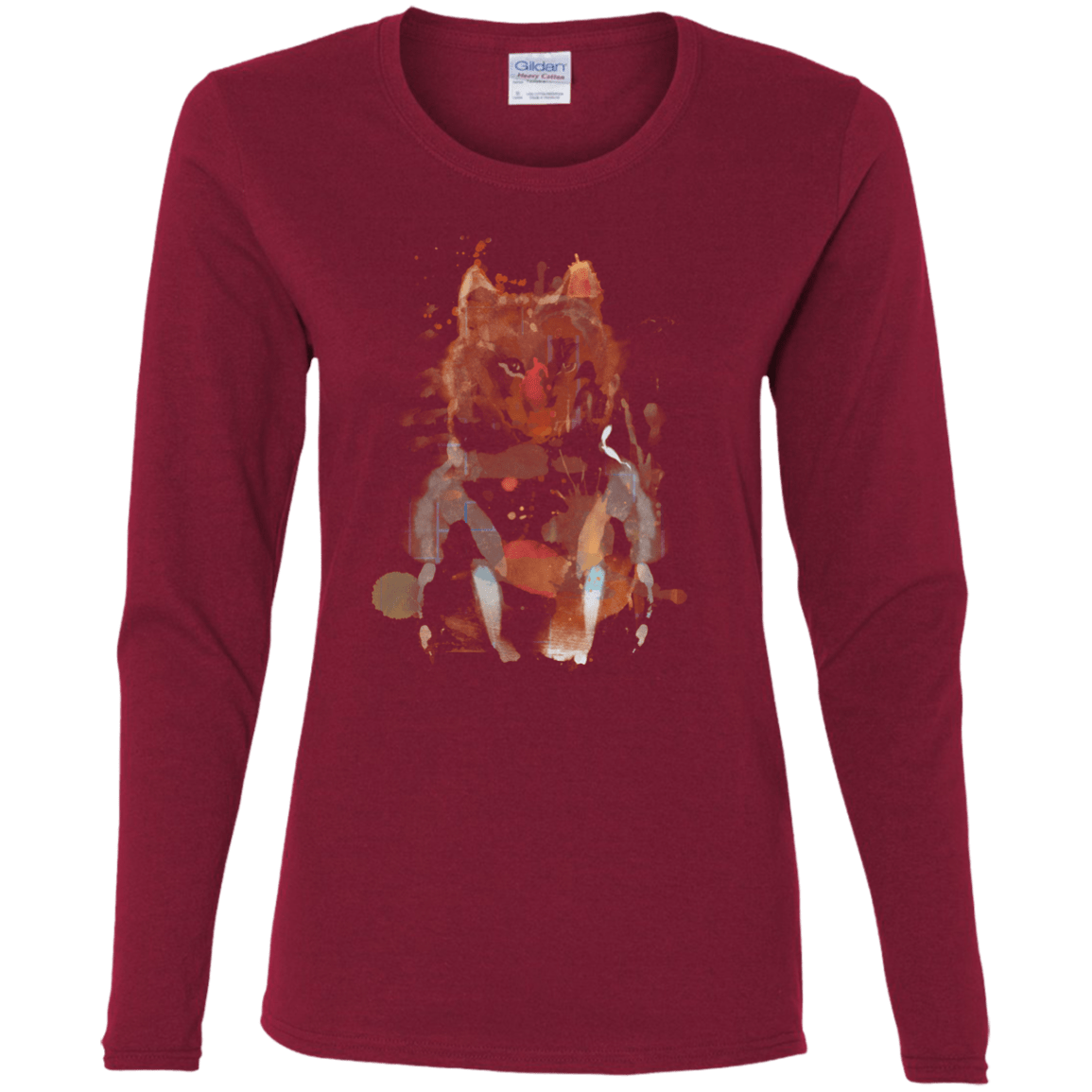 T-Shirts Cardinal / S Little Foxy Watercolor Women's Long Sleeve T-Shirt