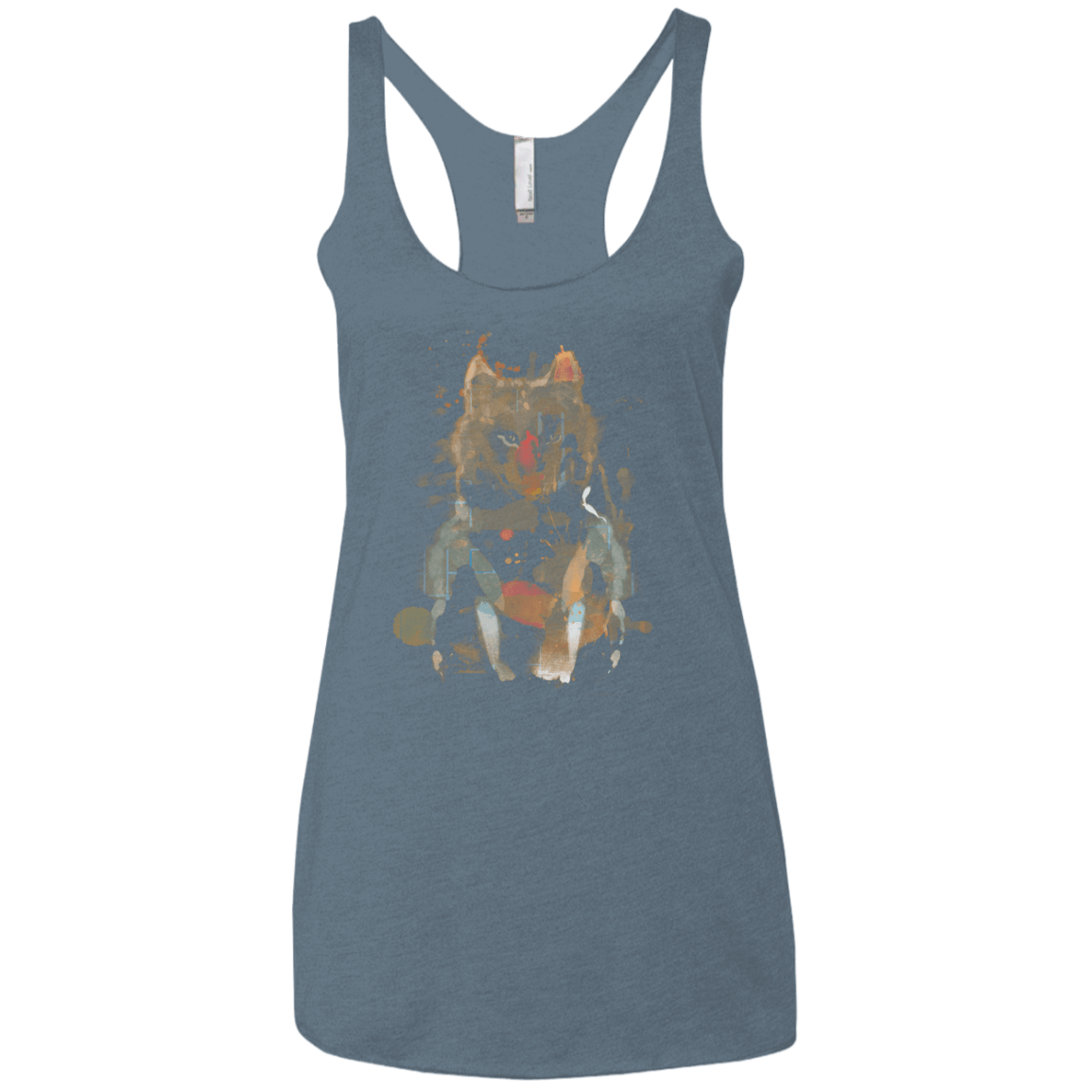 T-Shirts Indigo / X-Small Little Foxy Watercolor Women's Triblend Racerback Tank