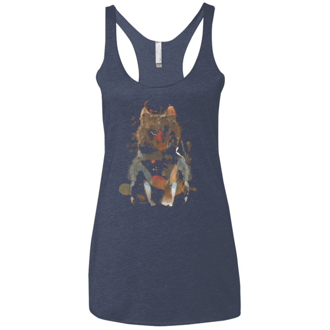 T-Shirts Vintage Navy / X-Small Little Foxy Watercolor Women's Triblend Racerback Tank