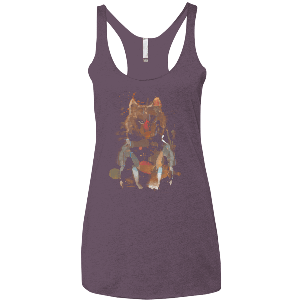 T-Shirts Vintage Purple / X-Small Little Foxy Watercolor Women's Triblend Racerback Tank