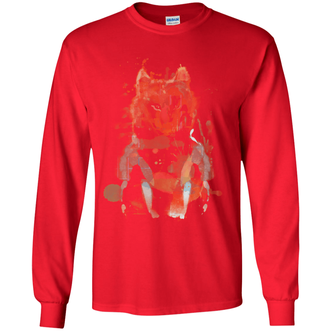 T-Shirts Red / YS Little Foxy Watercolor Youth Long Sleeve T-Shirt