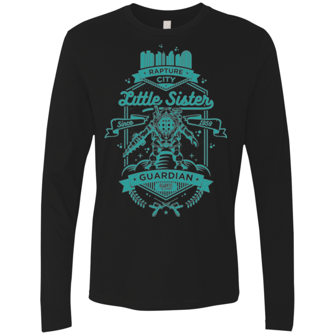 T-Shirts Black / Small Little Sister Protector Men's Premium Long Sleeve