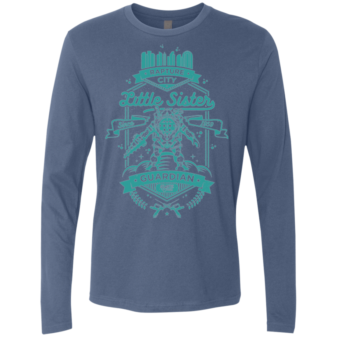 T-Shirts Indigo / Small Little Sister Protector Men's Premium Long Sleeve