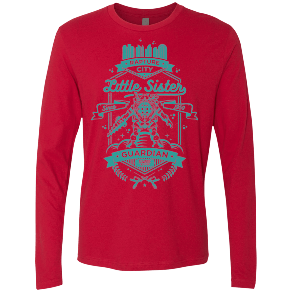 T-Shirts Red / Small Little Sister Protector Men's Premium Long Sleeve