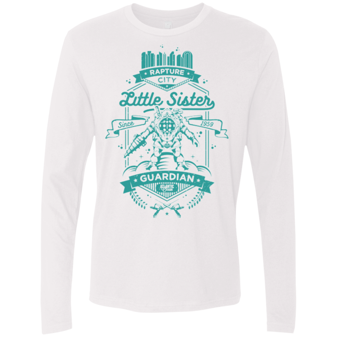 T-Shirts White / Small Little Sister Protector Men's Premium Long Sleeve