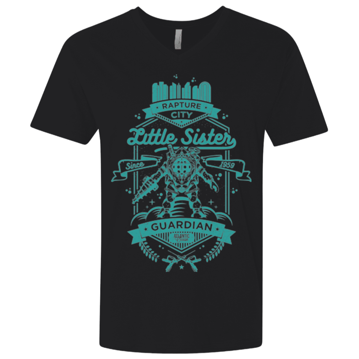 T-Shirts Black / X-Small Little Sister Protector Men's Premium V-Neck