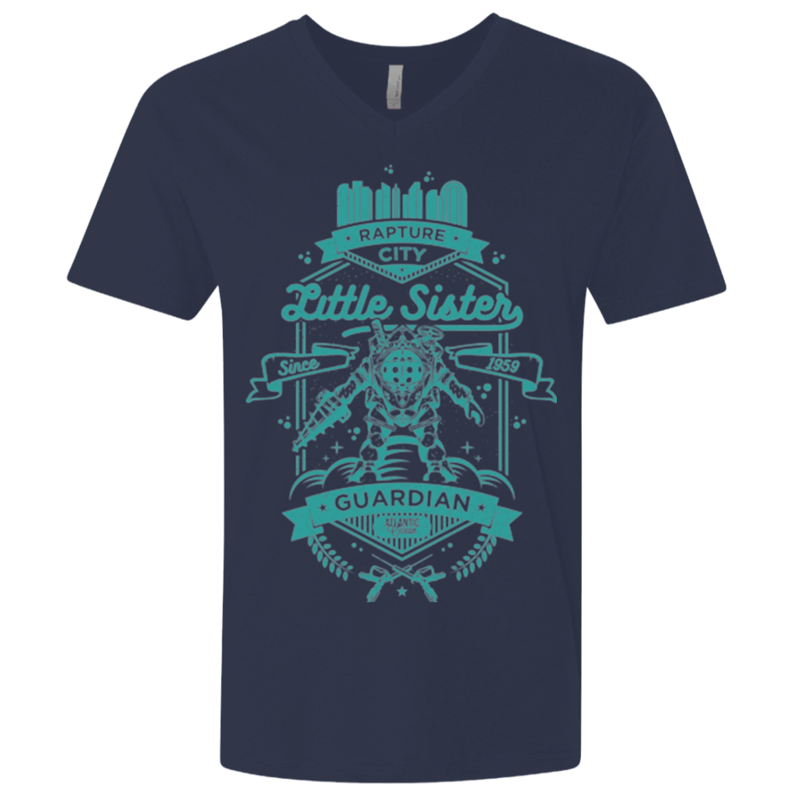 T-Shirts Midnight Navy / X-Small Little Sister Protector Men's Premium V-Neck