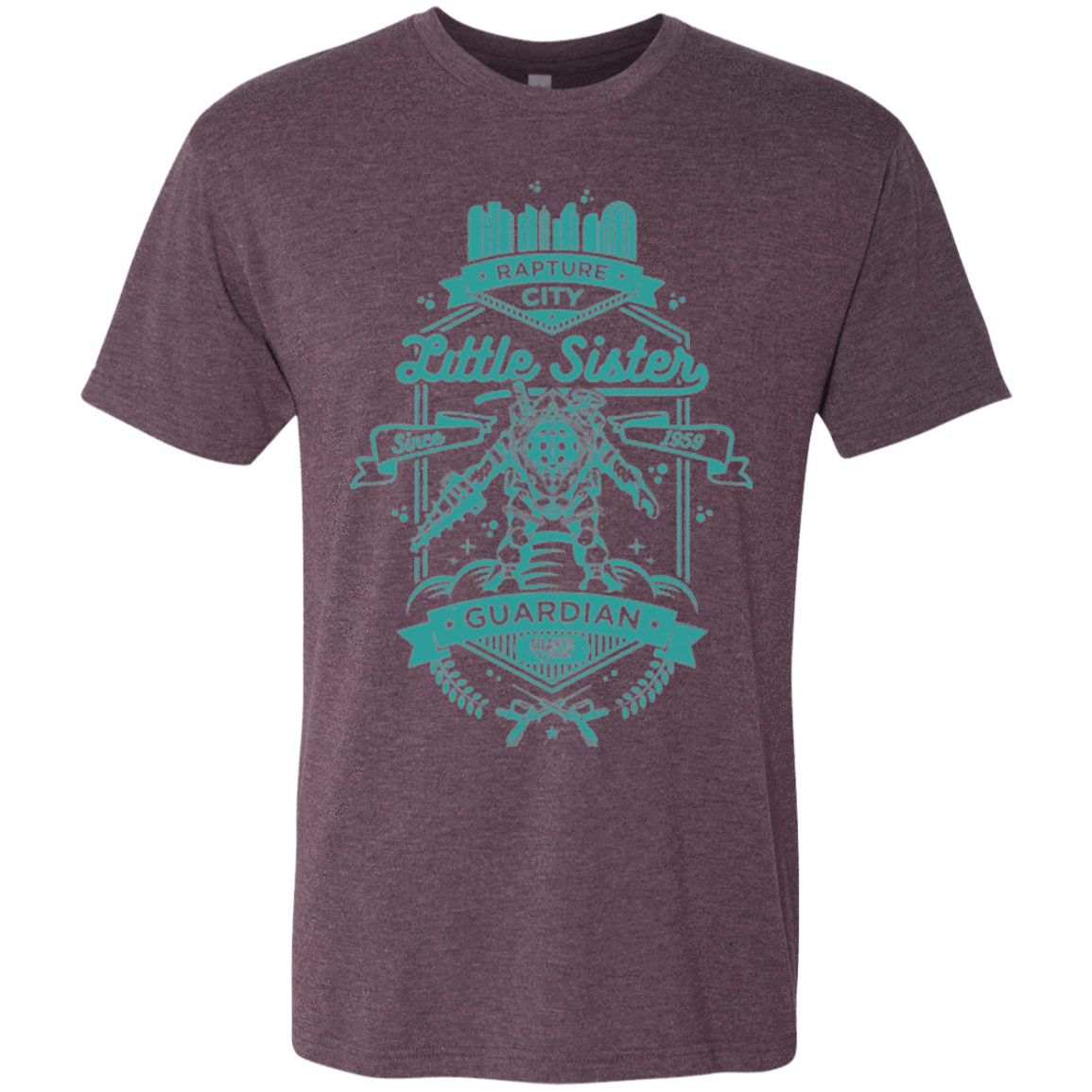 T-Shirts Vintage Purple / Small Little Sister Protector Men's Triblend T-Shirt